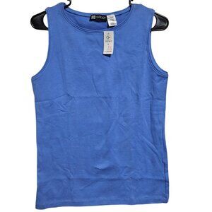 Cm Sport Blue Tank Top 95% Womens Size Large Sleeveless Cotton Blend New